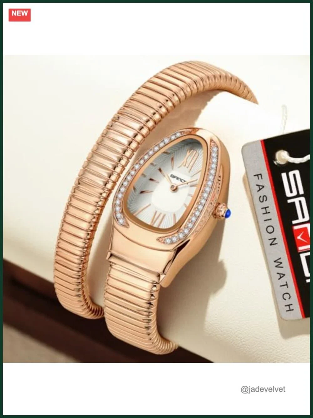 Women's Snake Cuff Bangle Watch, Quartz Bracelet Wristwatch, Wrap Around Band,
